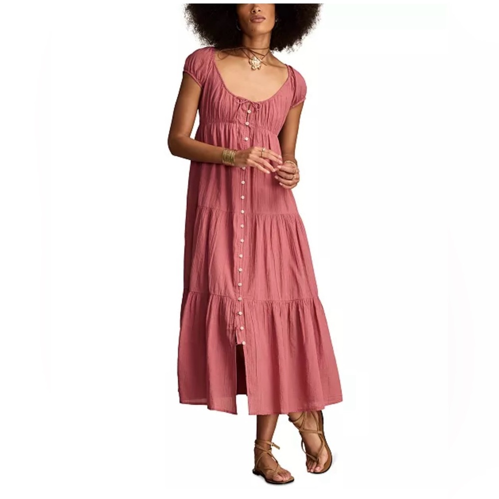 Lucky Brand Rose Button-Down Midi Dress